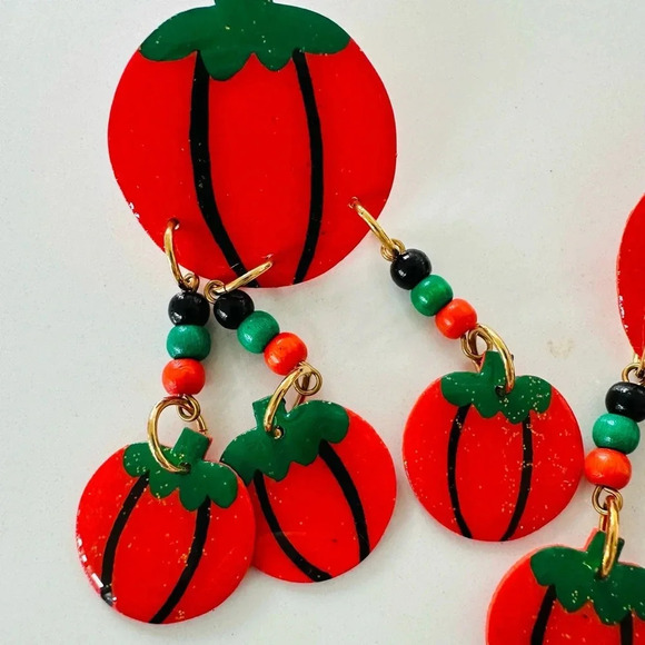 MAM Designs Vintage Pumpkin Dangle Earrings - Picture 4 of 4